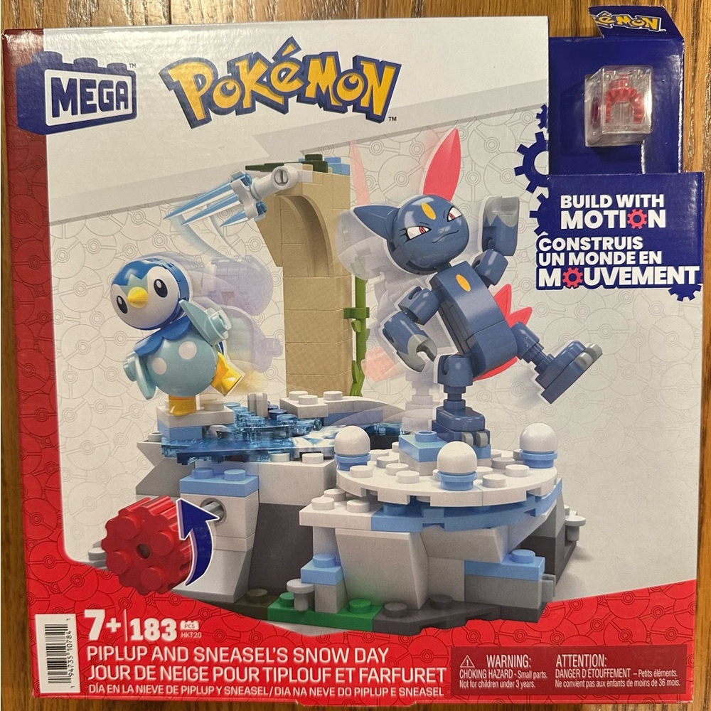 Mega Pokemon Piplup and Sneasel’s Snow Day build with motion blocks